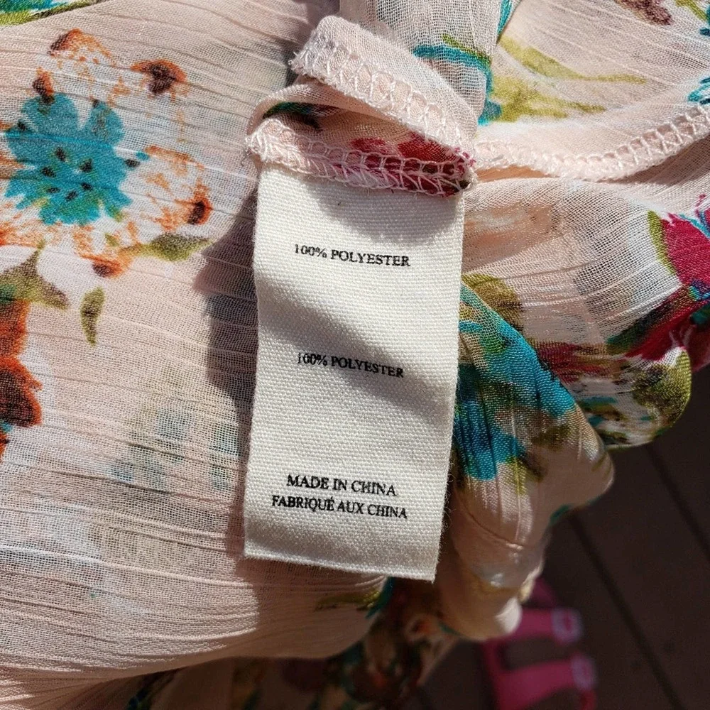 Tank Floral Pink Blush Sleeveless Sharkbite Cami Sz S STEVE MADDEN - Picture 7 of 10